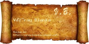 Váray Bianka névjegykártya